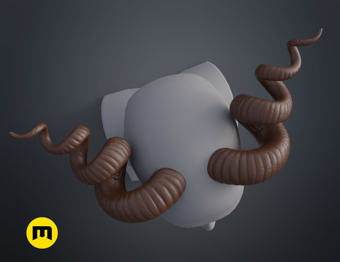 Helical horns 3D print model_4