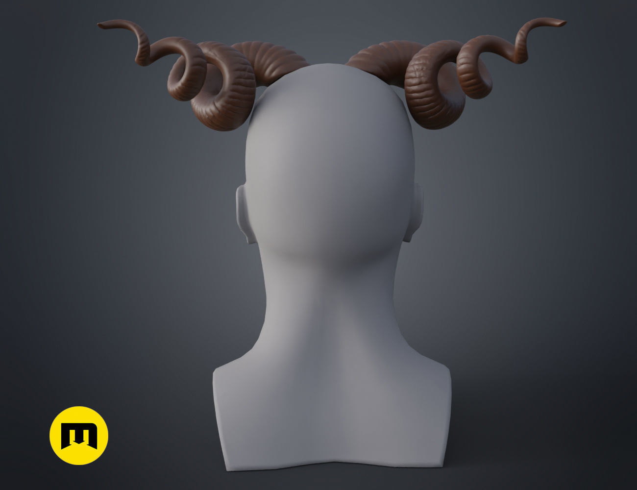 Helical horns 3D print model_2