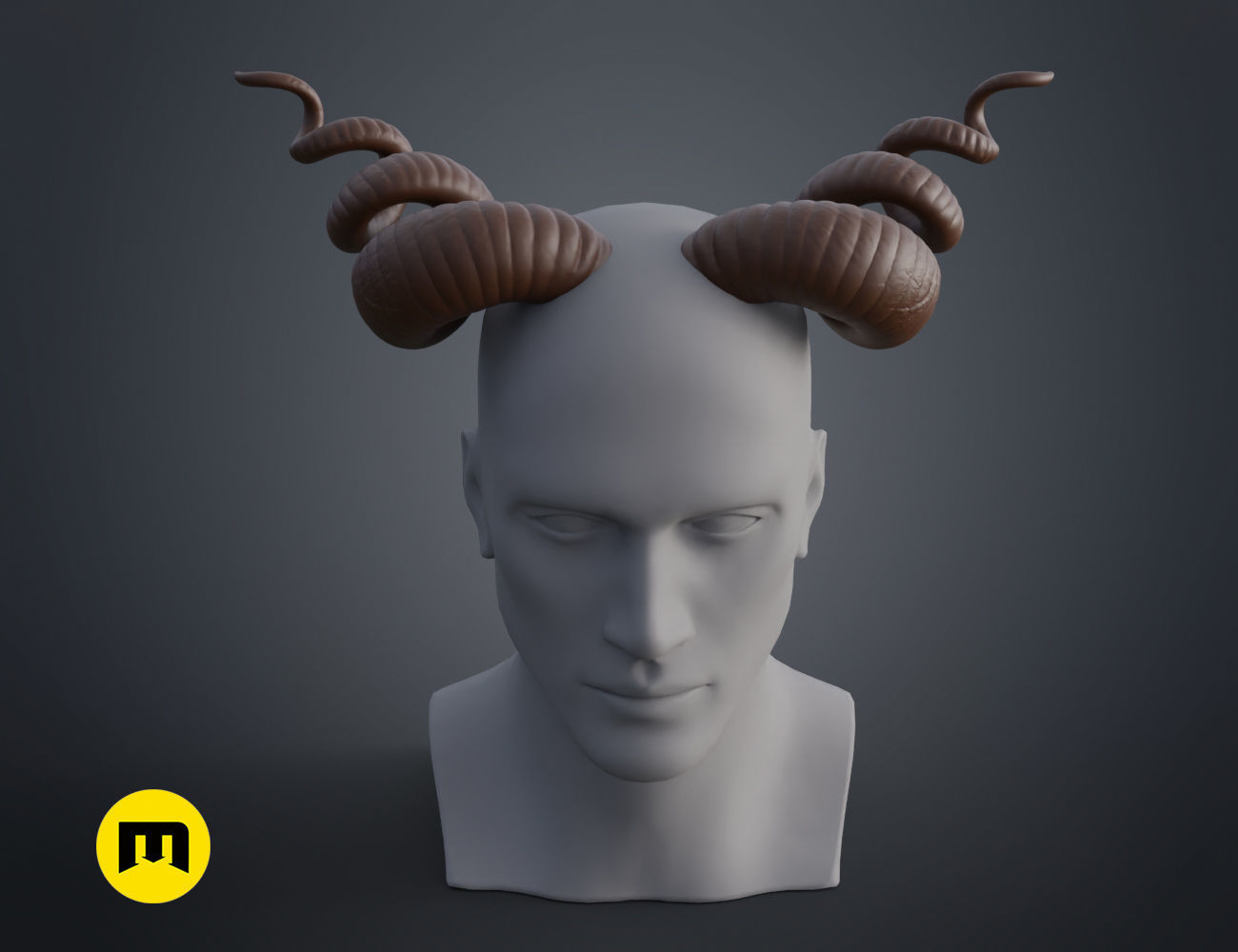 Helical horns 3D print model_13