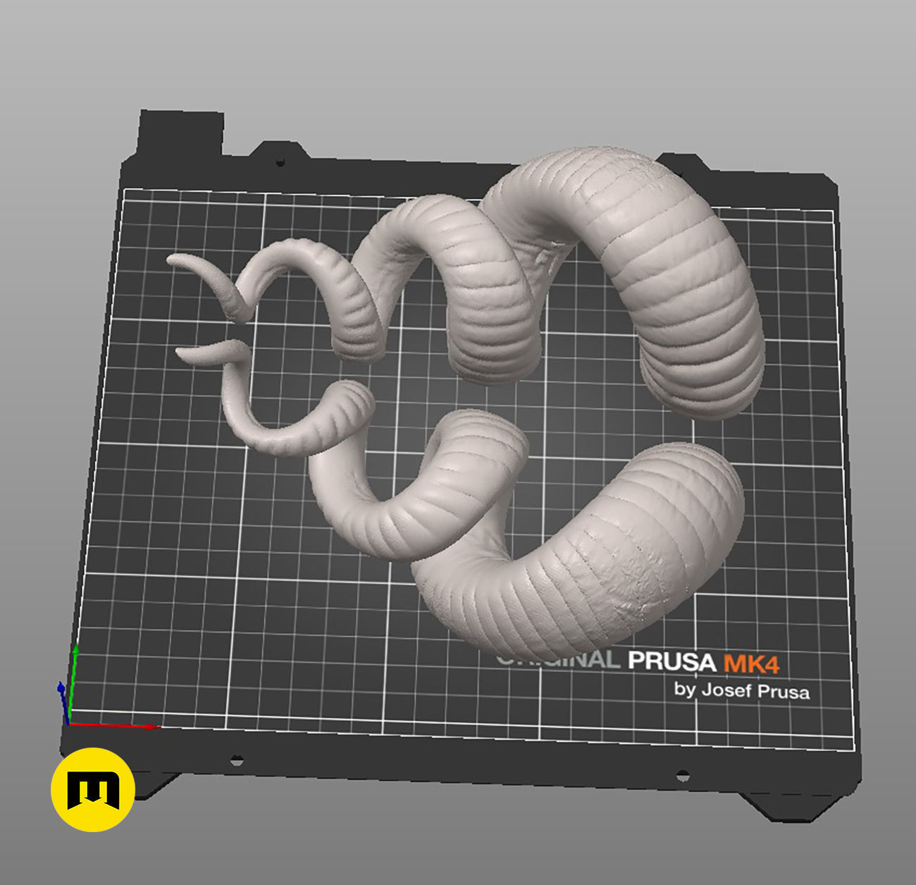 Helical horns 3D print model_5