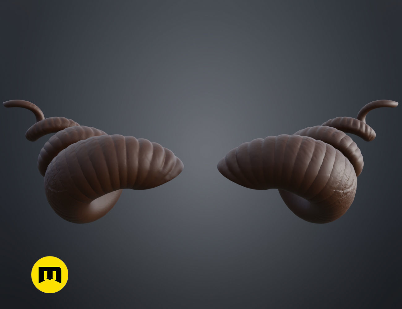 Helical horns 3D print model_1