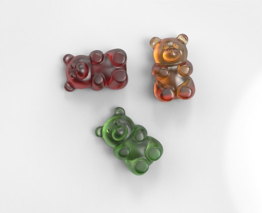 Gummy bear 3D print model_3