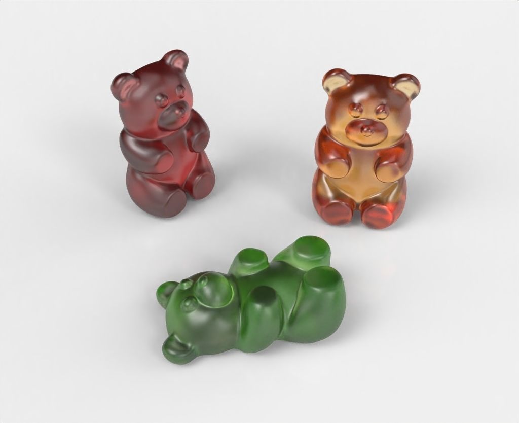 Gummy bear 3D print model_4
