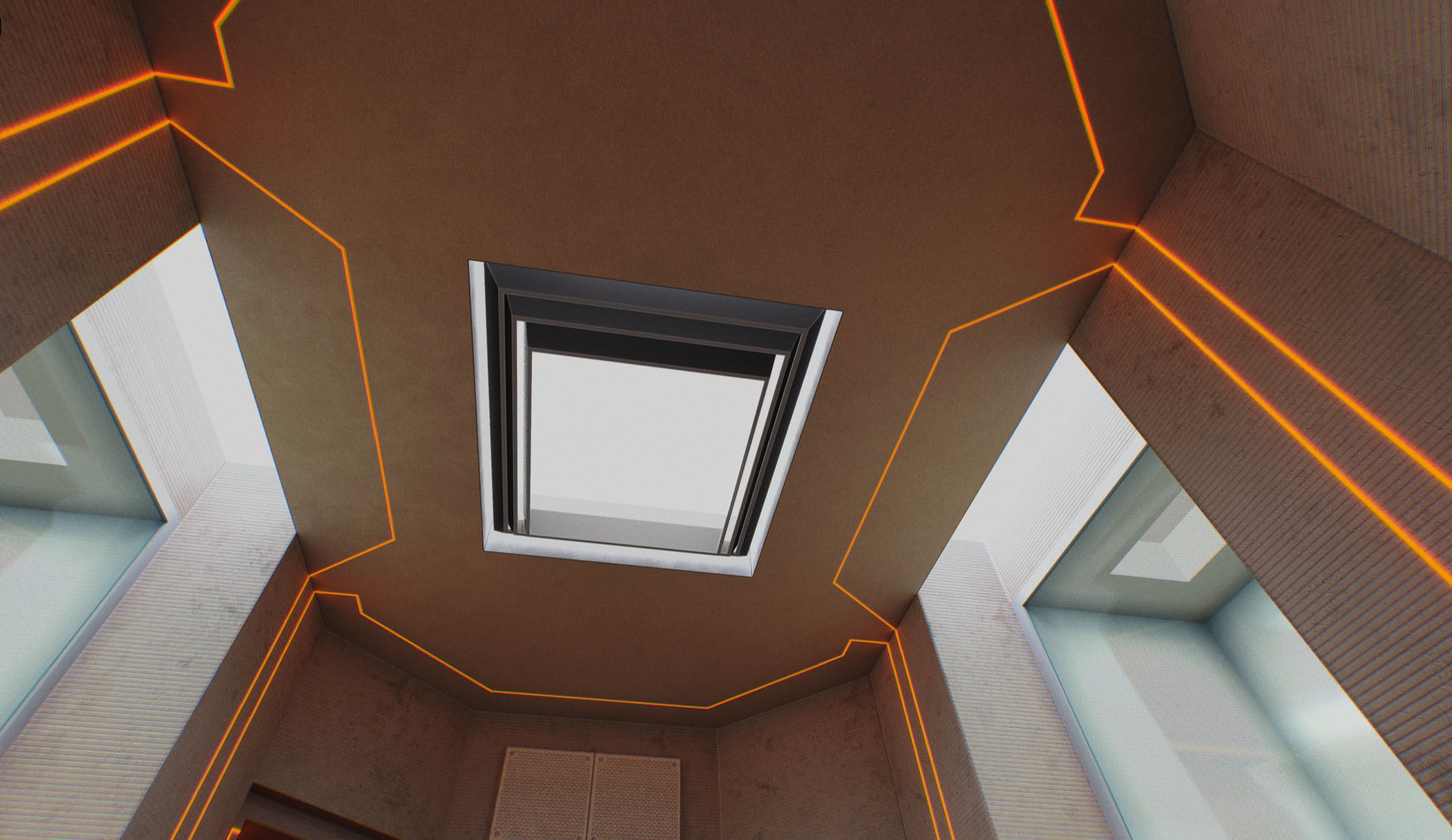 Interlockable Sci-Fi Virtual-Reality Art Gallery Low-poly 3D model_6
