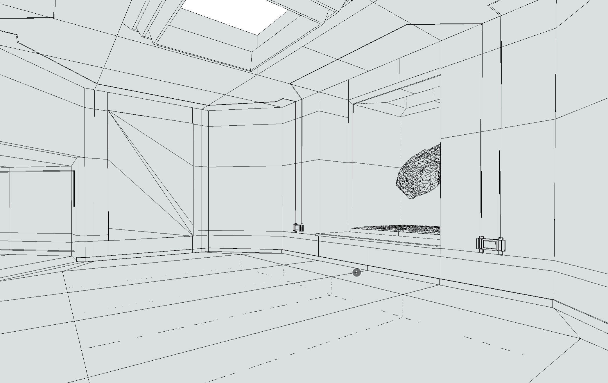 Interlockable Sci-Fi Virtual-Reality Art Gallery Low-poly 3D model_12
