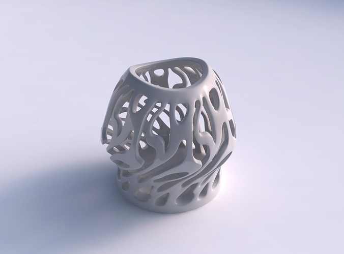 Bowl wide mid with twisted smooth cuts streched top