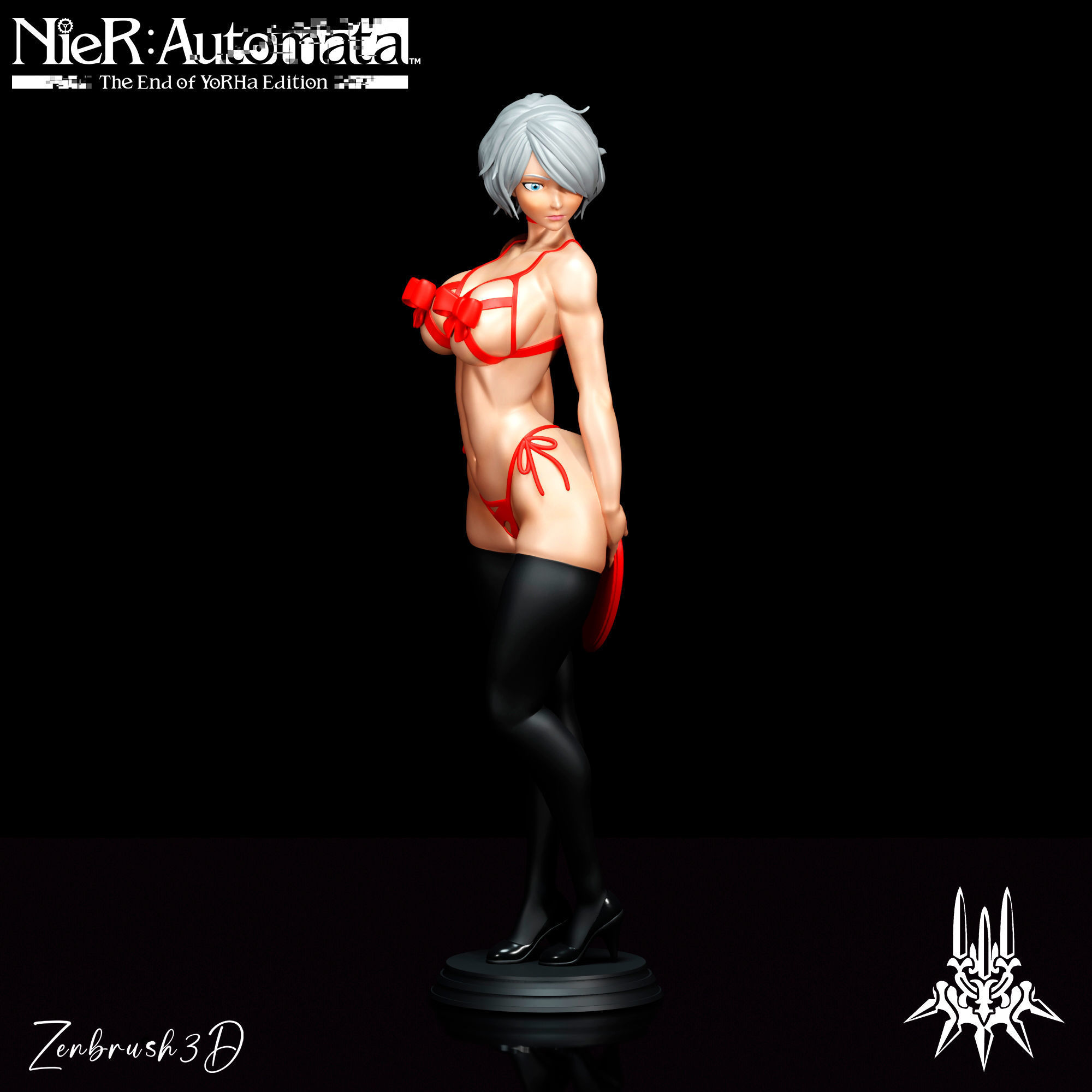 2B - Nier Automata - NFSW Valentines Day 3D PRINTABLE MODEL STL 3D print model_5