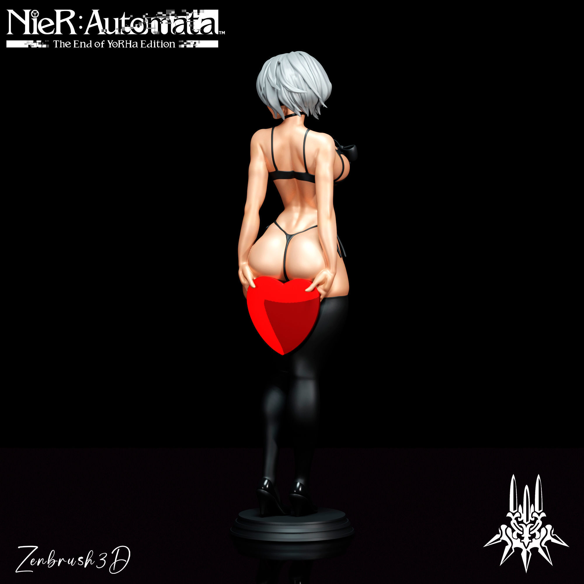 2B - Nier Automata - NFSW Valentines Day 3D PRINTABLE MODEL STL 3D print model_3