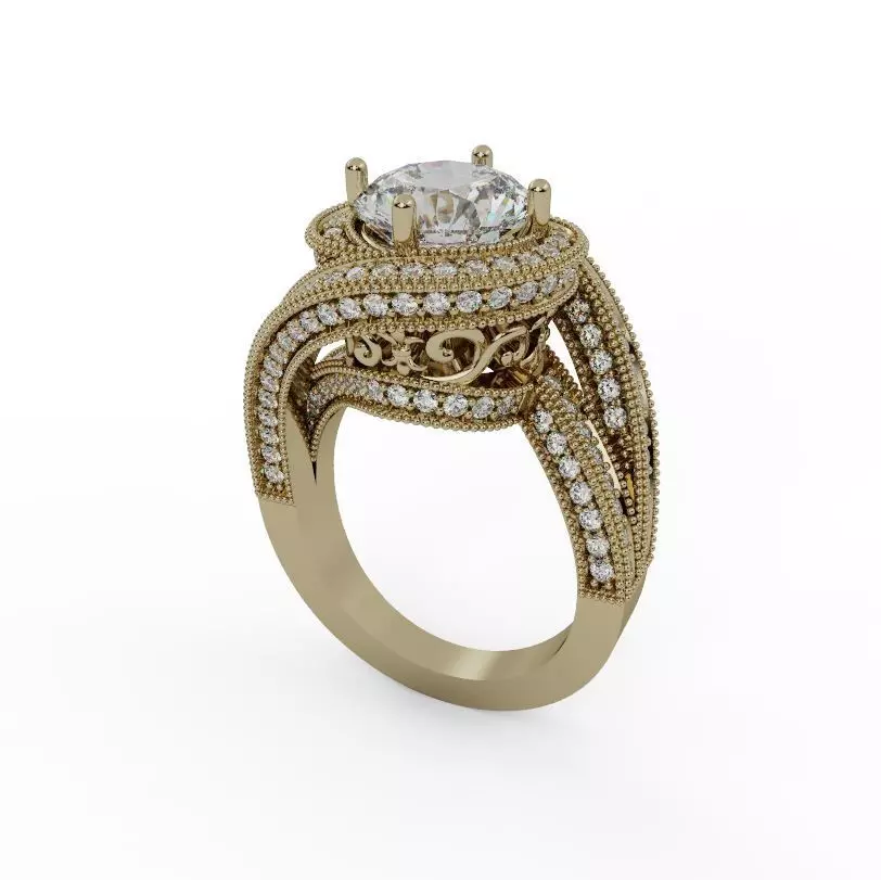 Engagement ring 3D print model