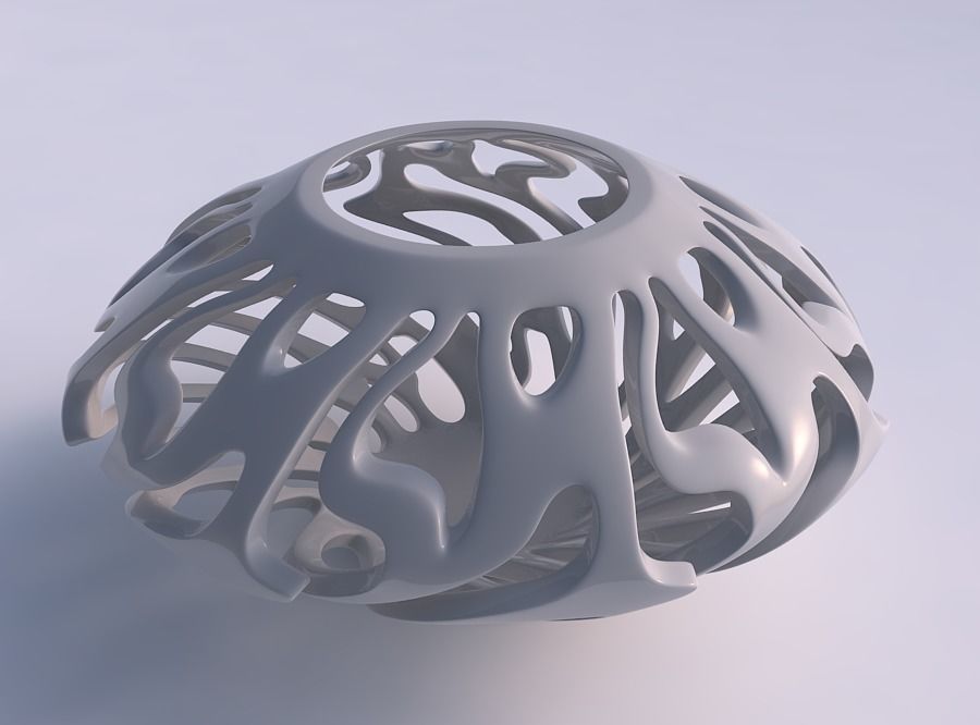 Bowl wide mid with twisted smooth cuts squeezed 3D print model_0