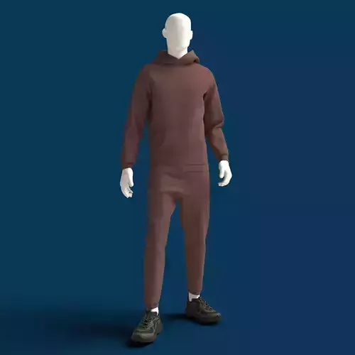 Mens outfit hoodie pants tracksuit Clo3d MD 