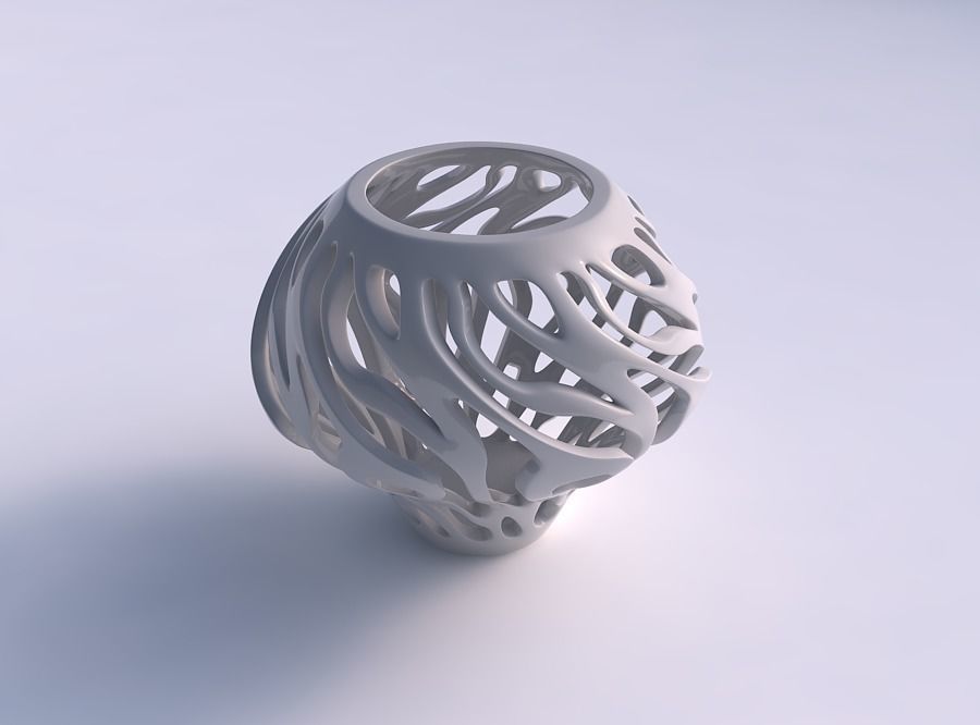 Bowl wide mid with twisted smooth cuts twisted 3D print model_0