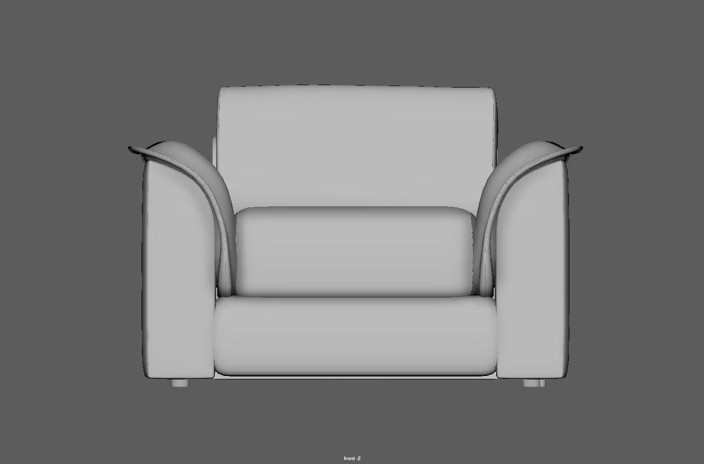 Brown leather sofa Low-poly 3D model_13