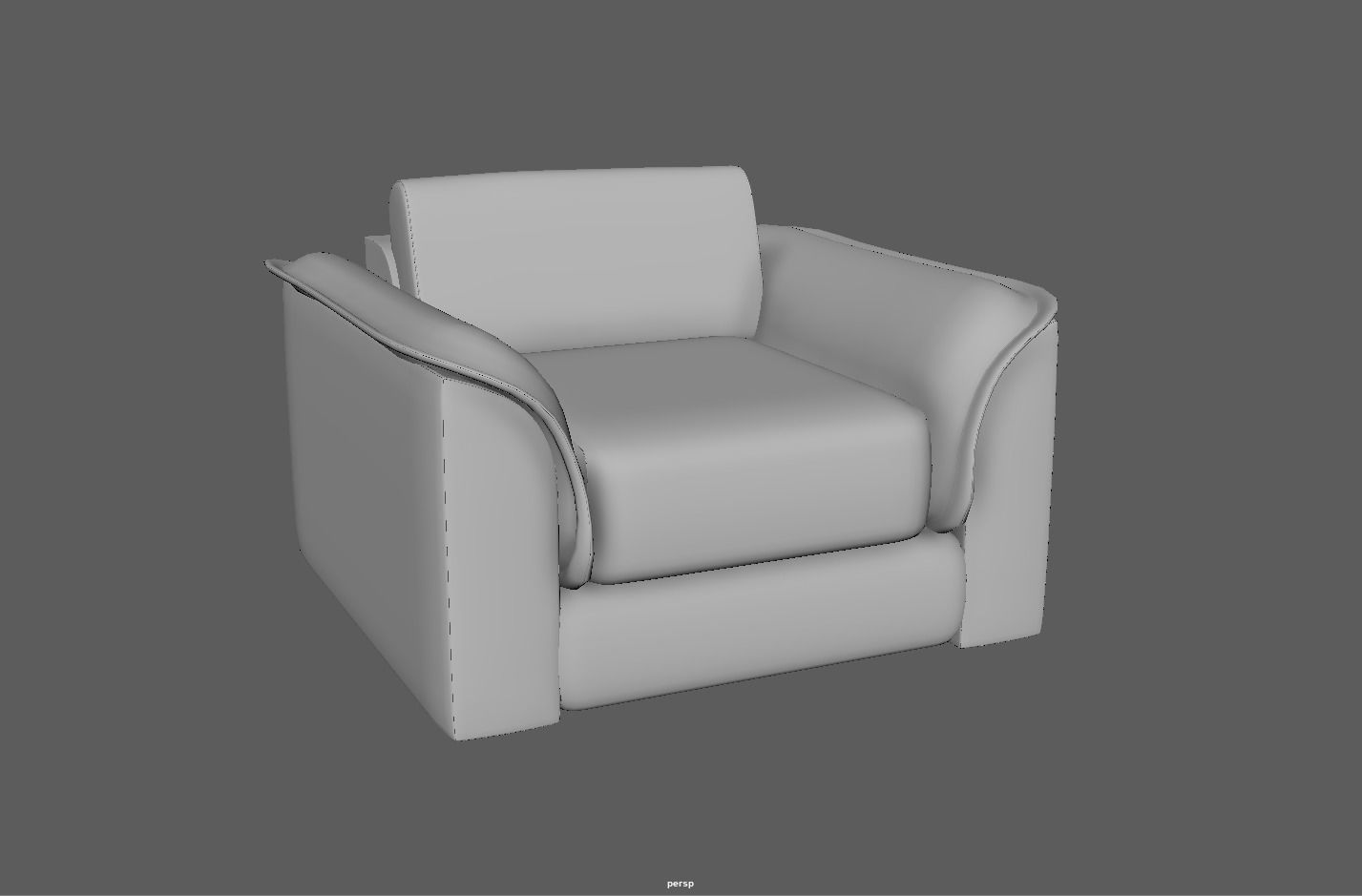 Brown leather sofa Low-poly 3D model_7