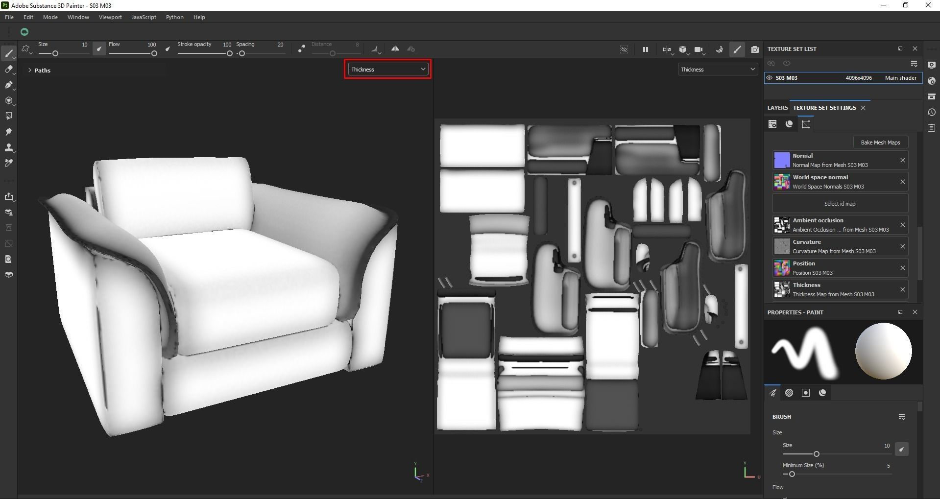 Brown leather sofa Low-poly 3D model_18