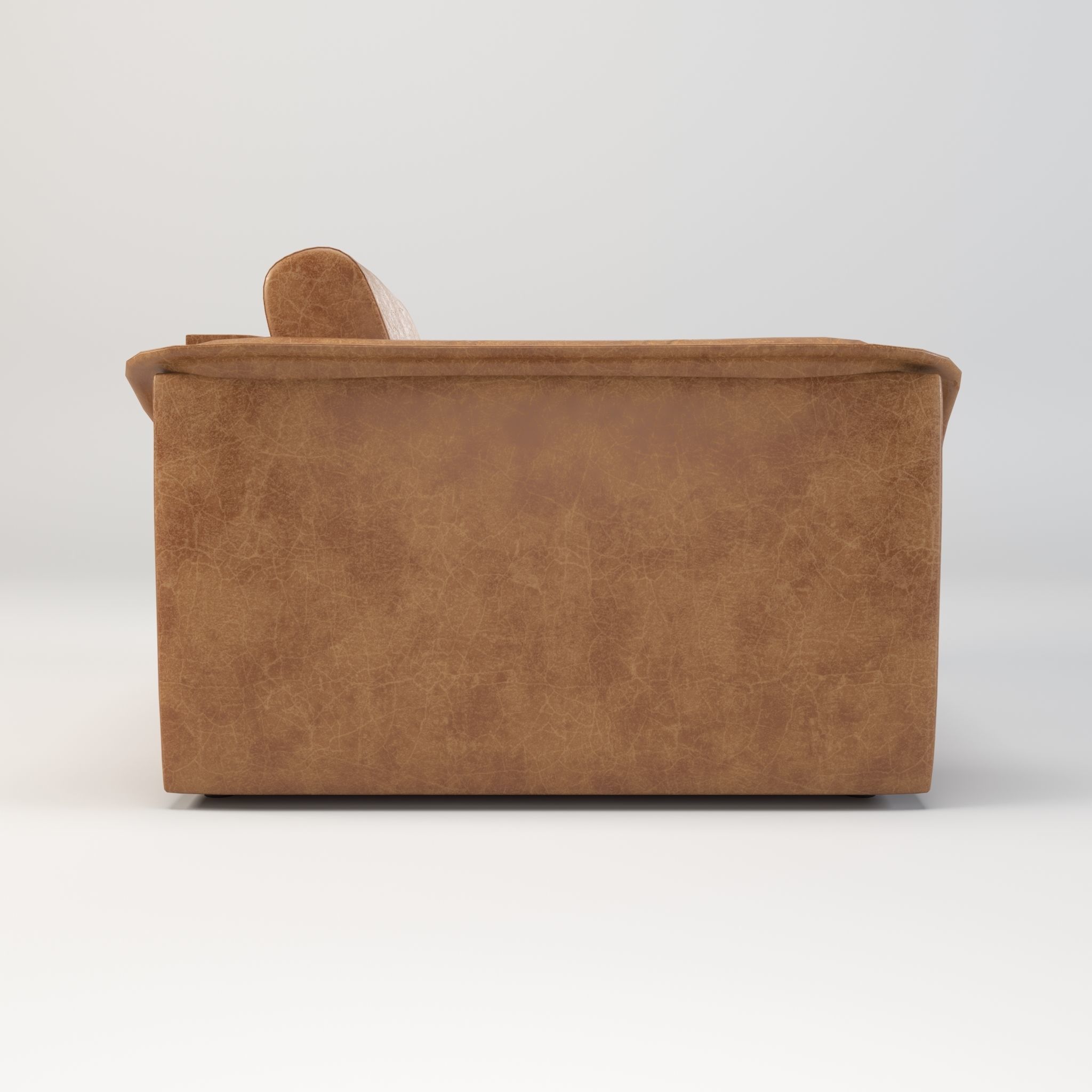 Brown leather sofa Low-poly 3D model_3