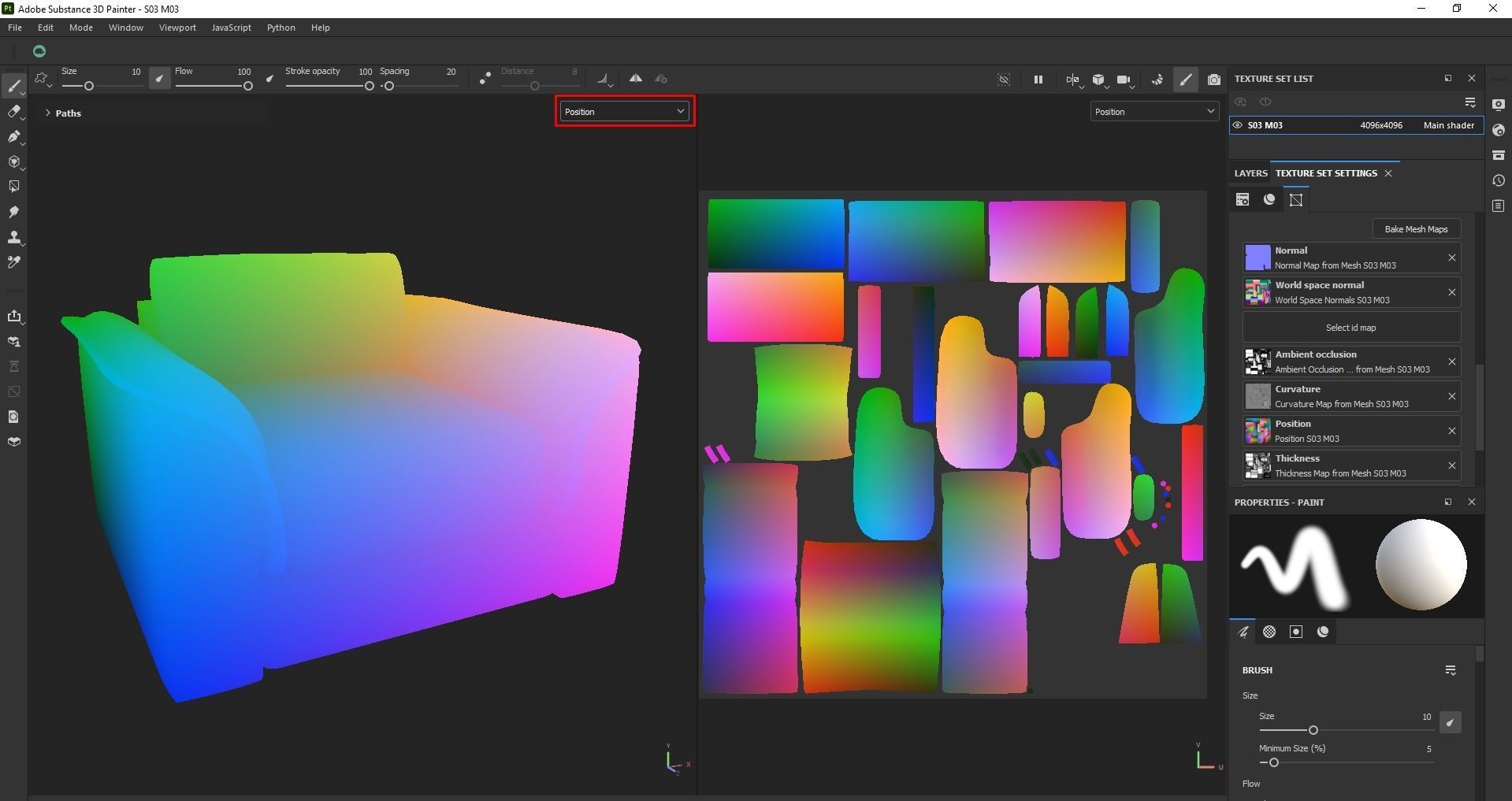 Brown leather sofa Low-poly 3D model_19