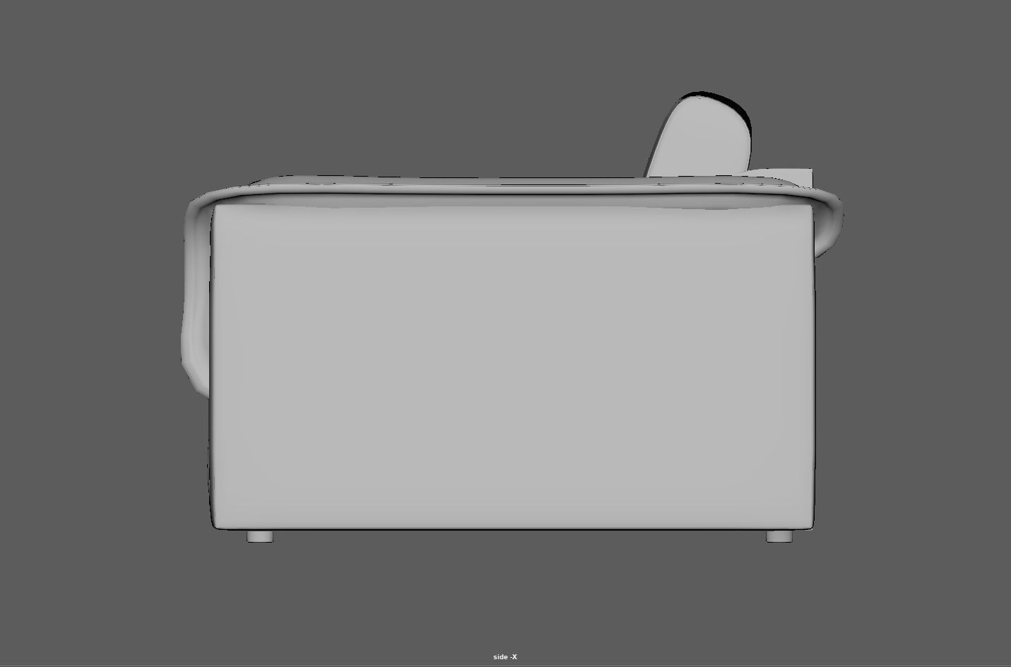 Brown leather sofa Low-poly 3D model_16