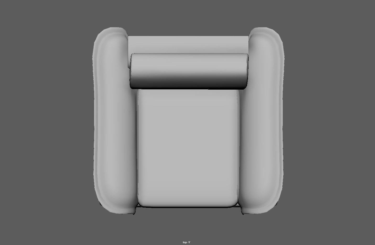 Brown leather sofa Low-poly 3D model_10