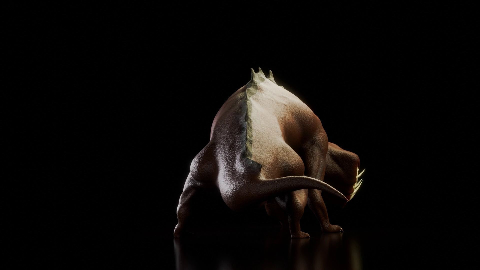 Realistic Eyeless Dog 3D model_3