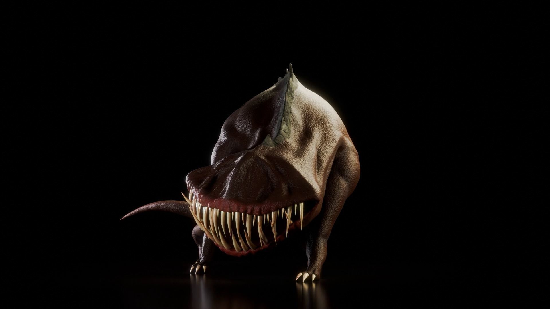 Realistic Eyeless Dog 3D model_2