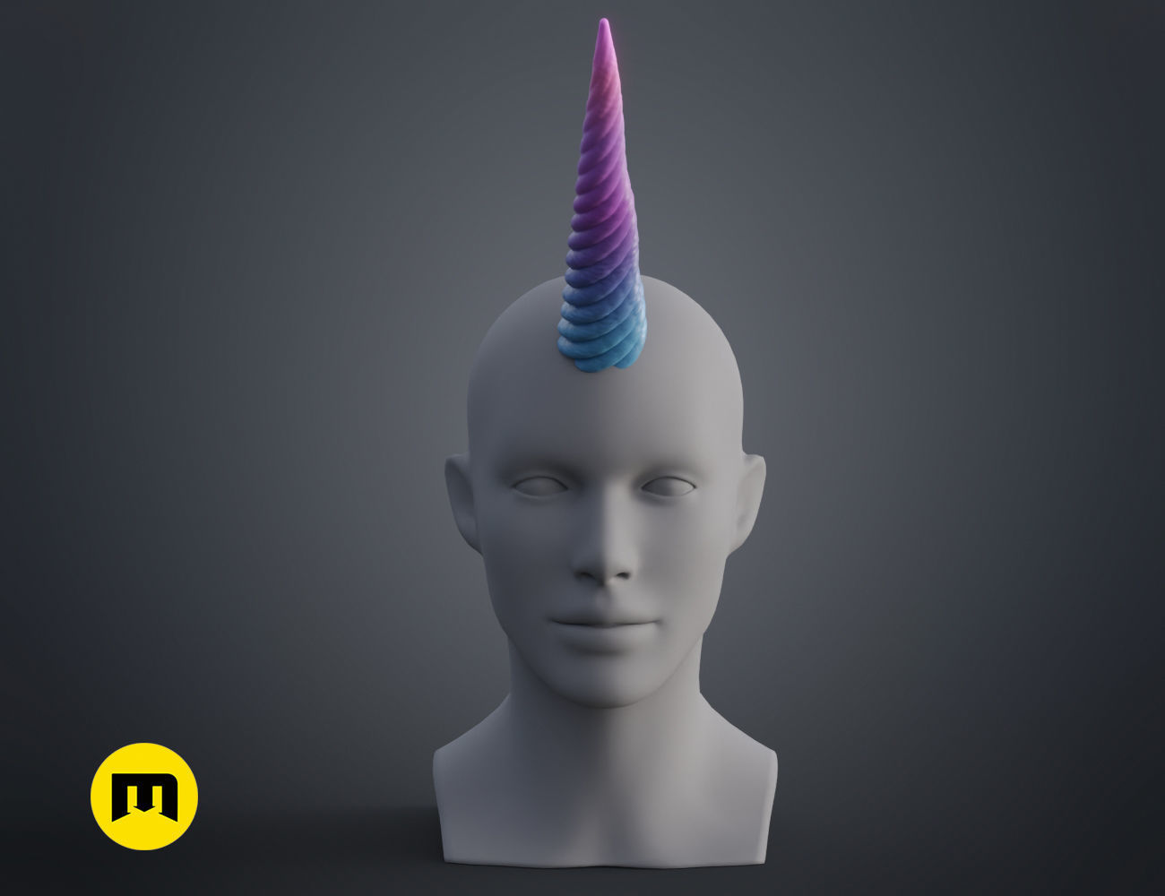 Unicorn horn 3D print model_9