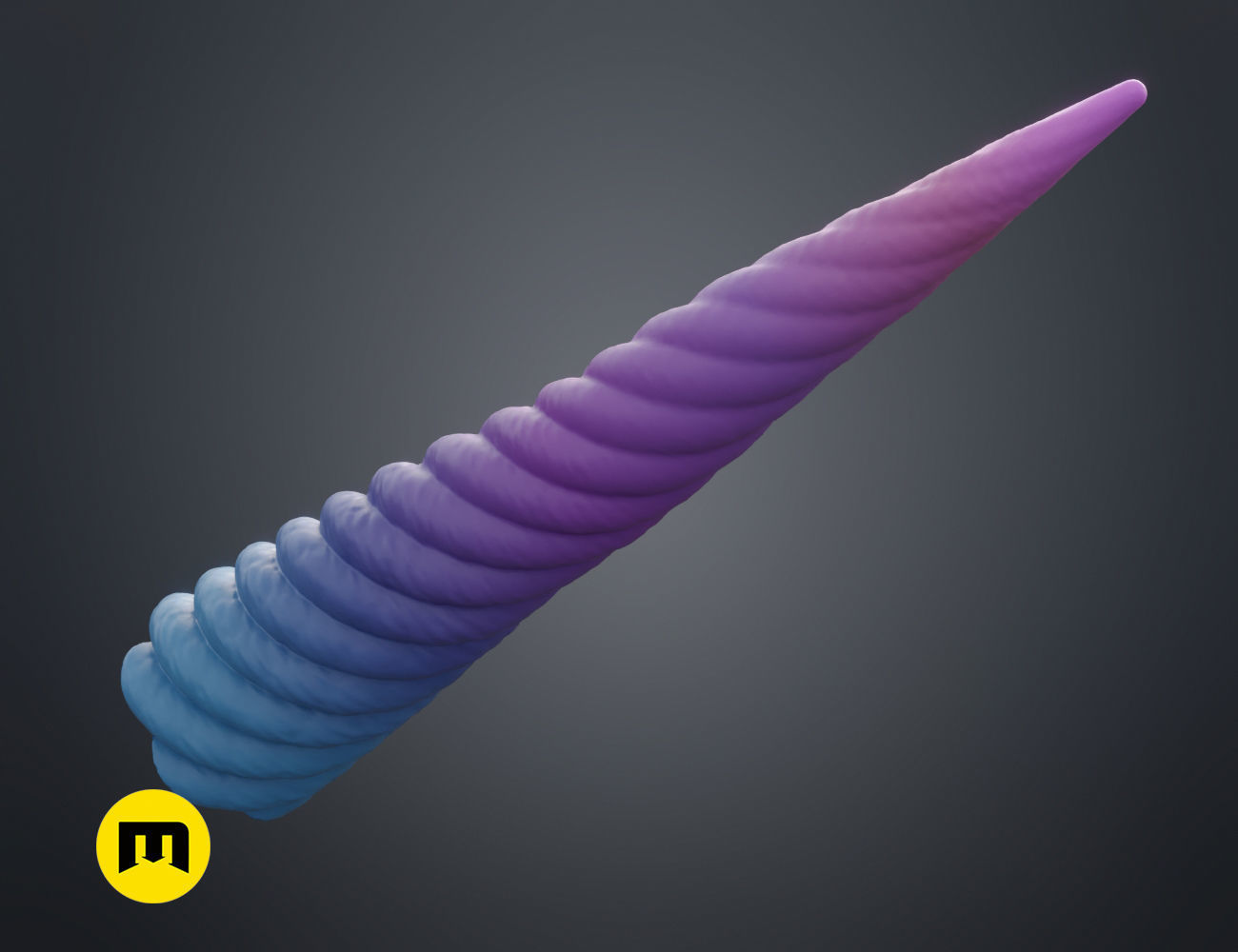Unicorn horn 3D print model_1