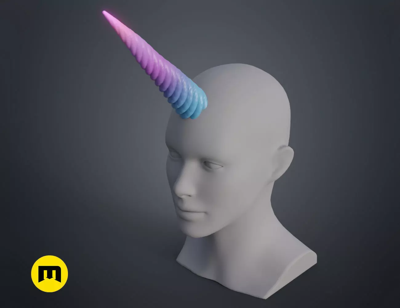 Unicorn horn 3D print model_0