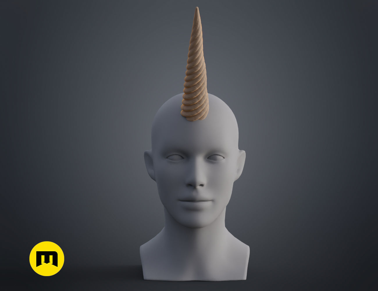 Unicorn horn 3D print model_6