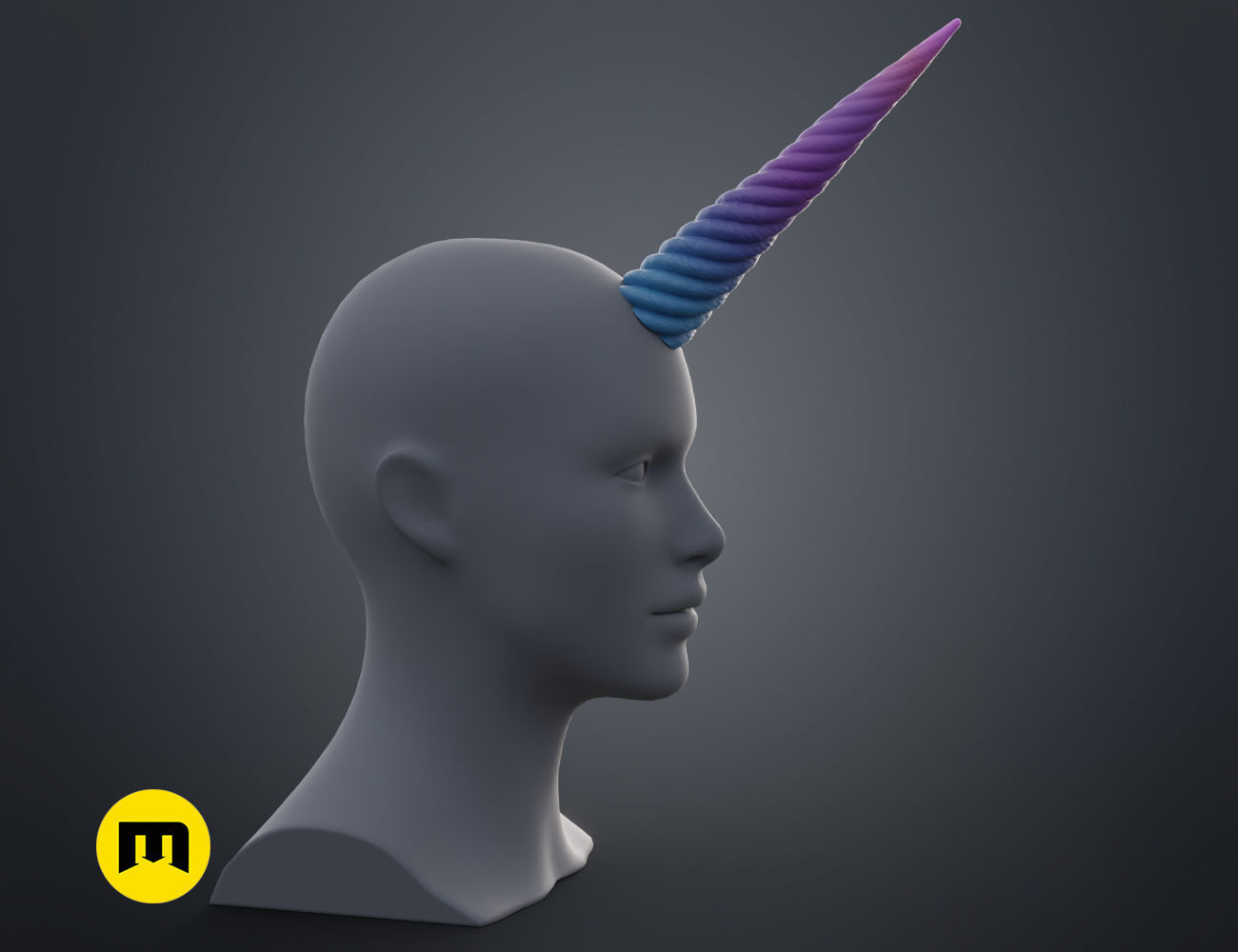 Unicorn horn 3D print model_2