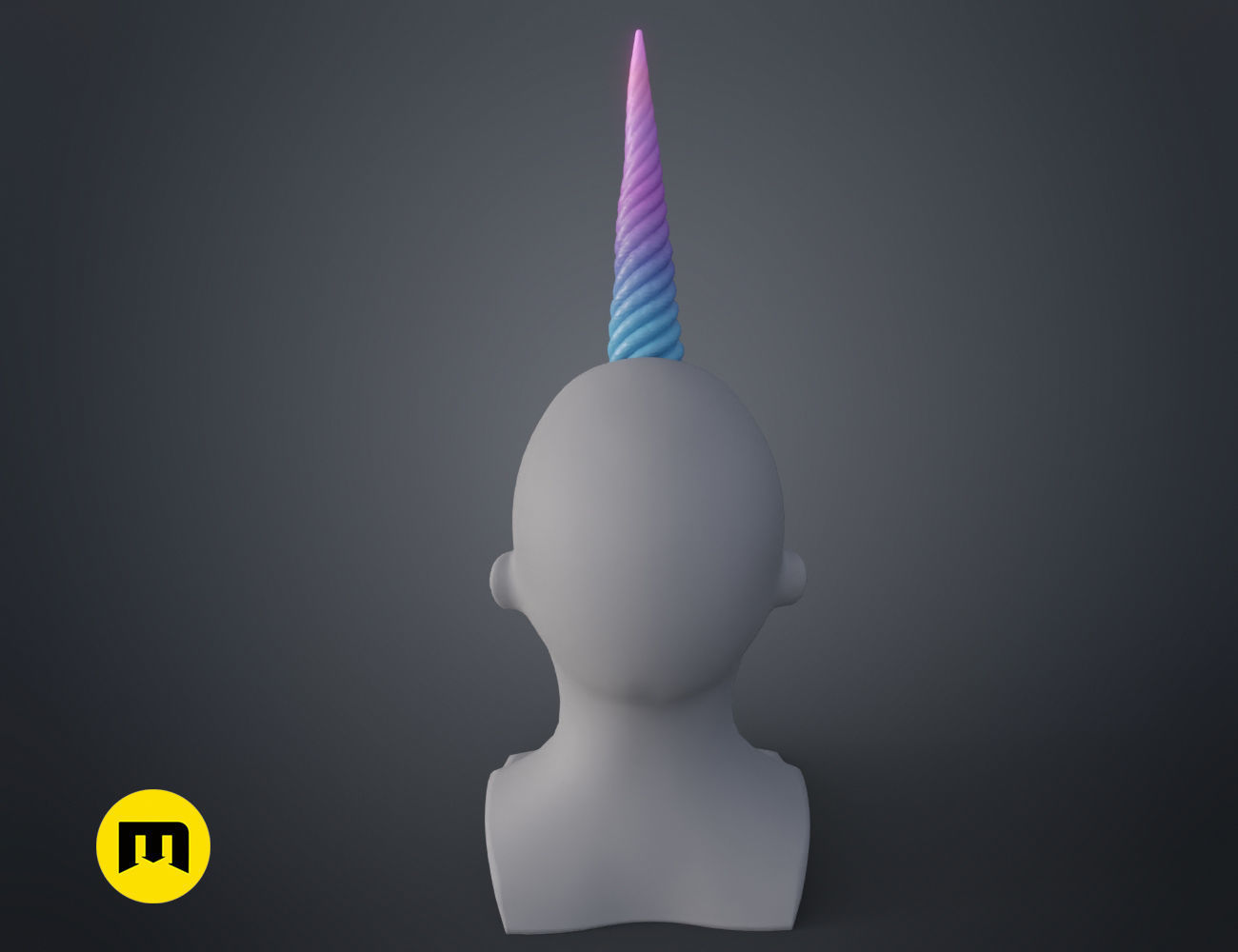 Unicorn horn 3D print model_4
