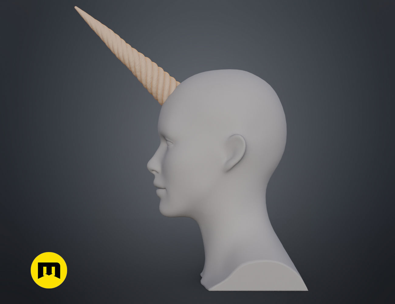 Unicorn horn 3D print model_12