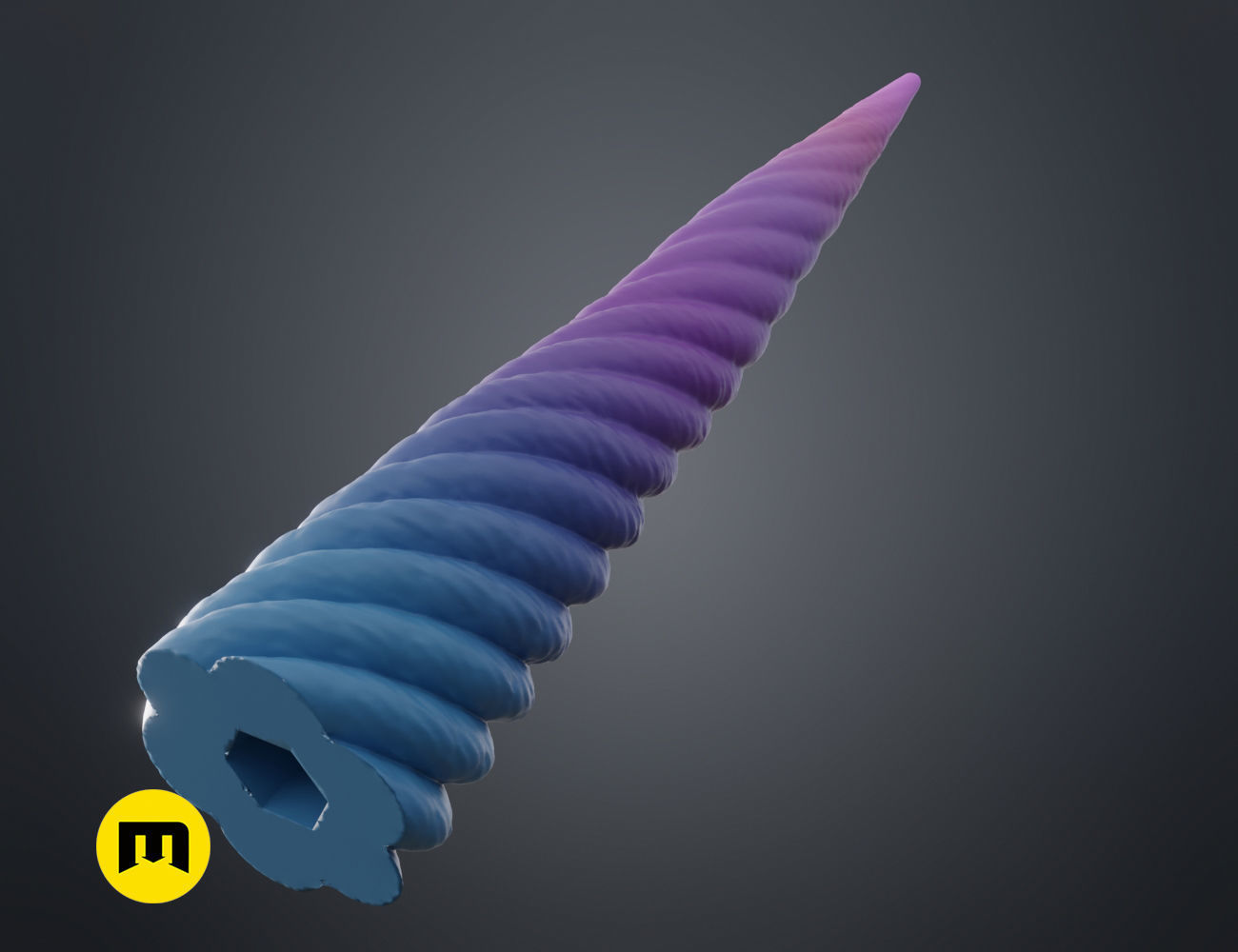 Unicorn horn 3D print model_3
