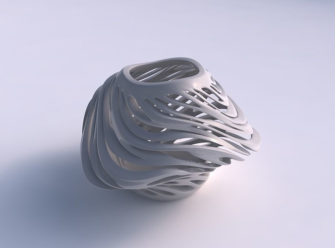 Bowl wide mid with twisted smooth cuts very twisted and taper... 3D print model