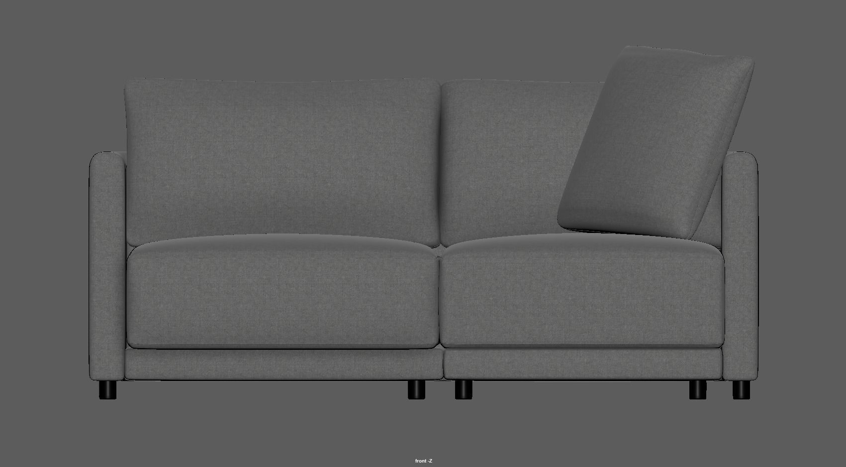 Gather arm wide chaise sectional sofa 3D model_9