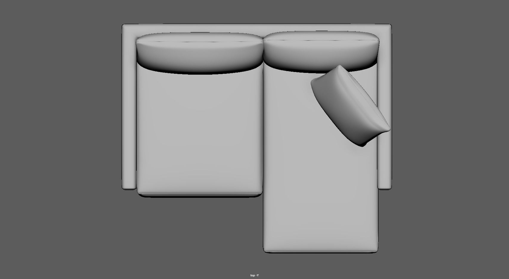 Gather arm wide chaise sectional sofa 3D model_10