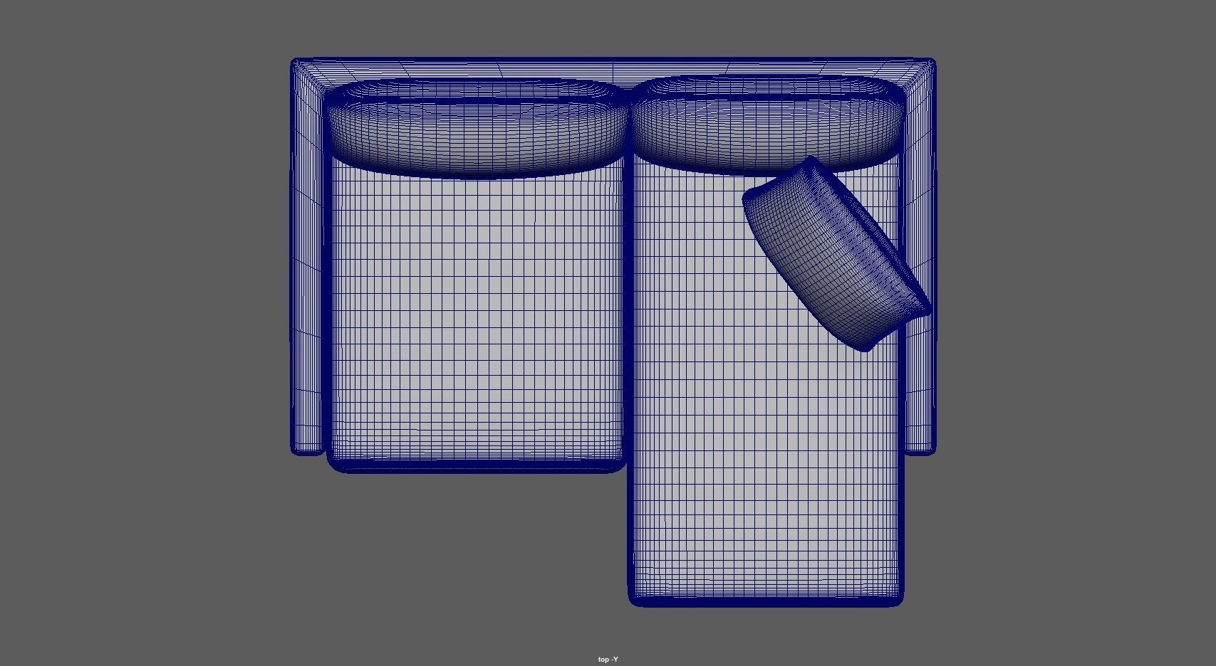 Gather arm wide chaise sectional sofa 3D model_11