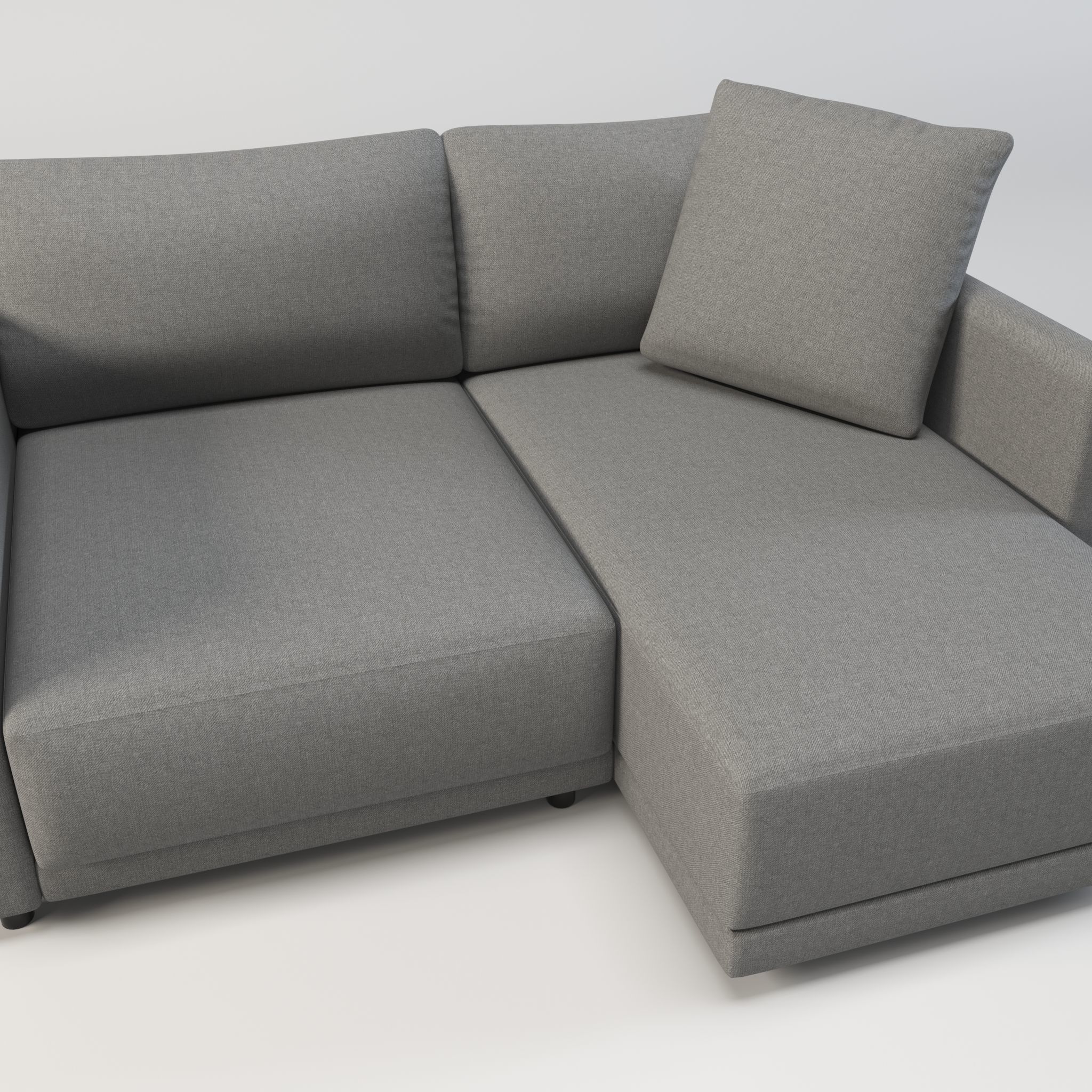 Gather arm wide chaise sectional sofa 3D model_5