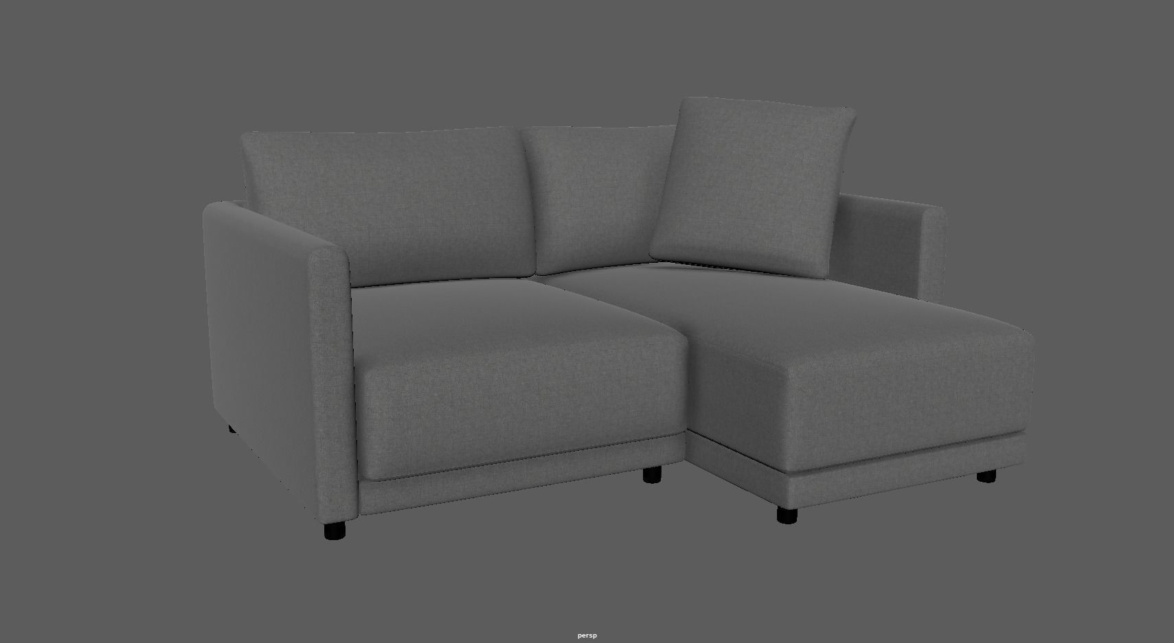 Gather arm wide chaise sectional sofa 3D model_18