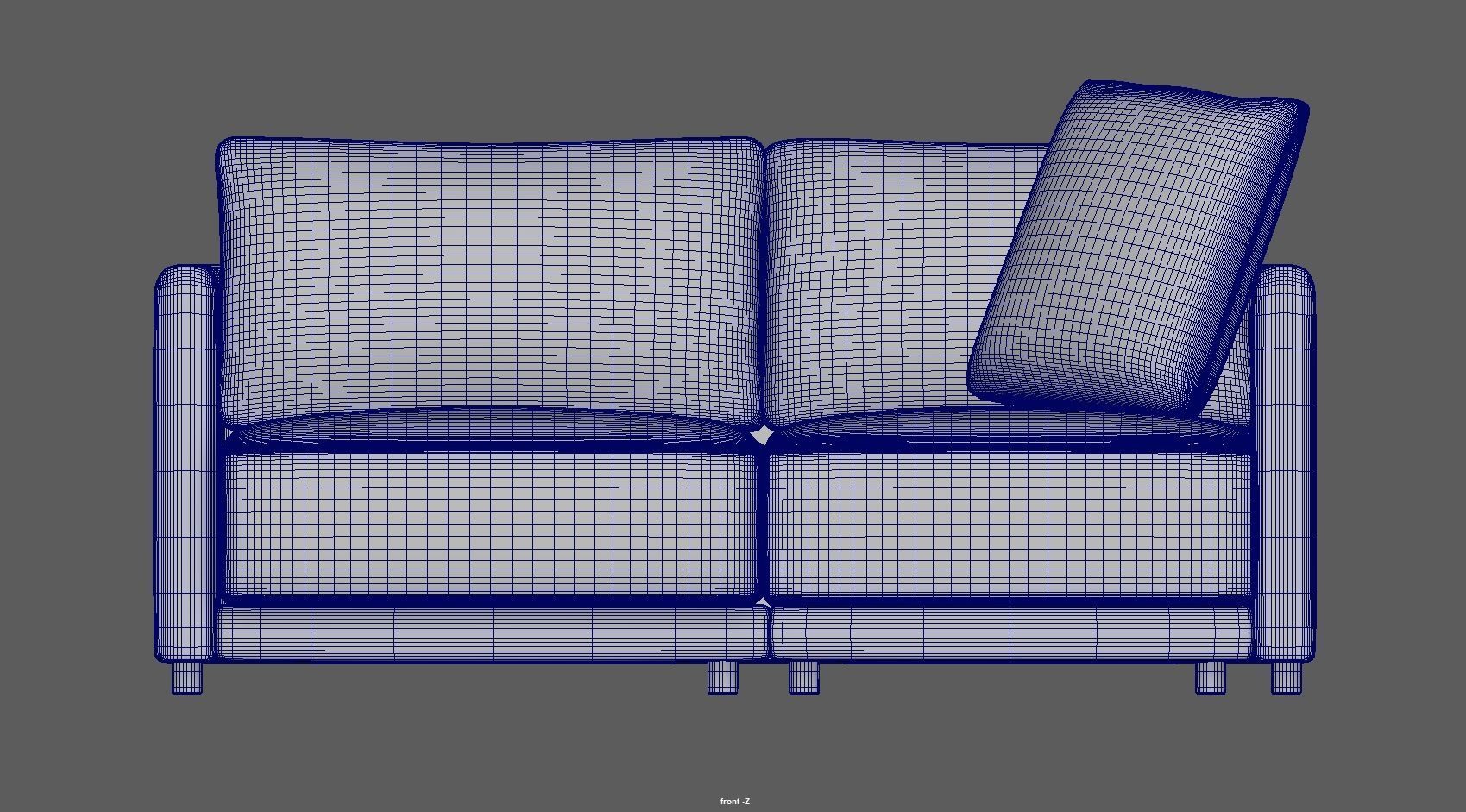 Gather arm wide chaise sectional sofa 3D model_8