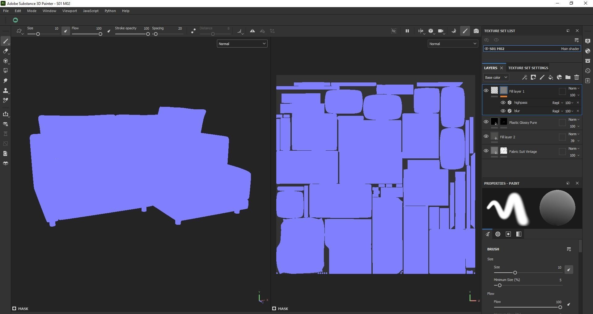 Gather arm wide chaise sectional sofa 3D model_21