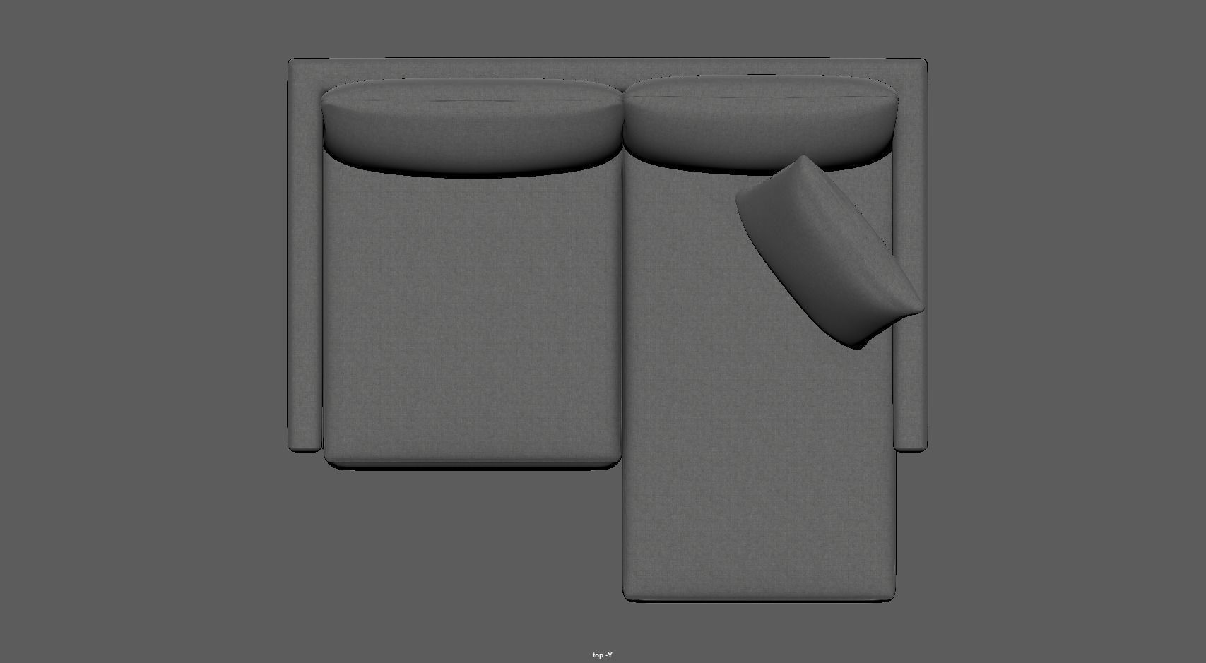 Gather arm wide chaise sectional sofa 3D model_12