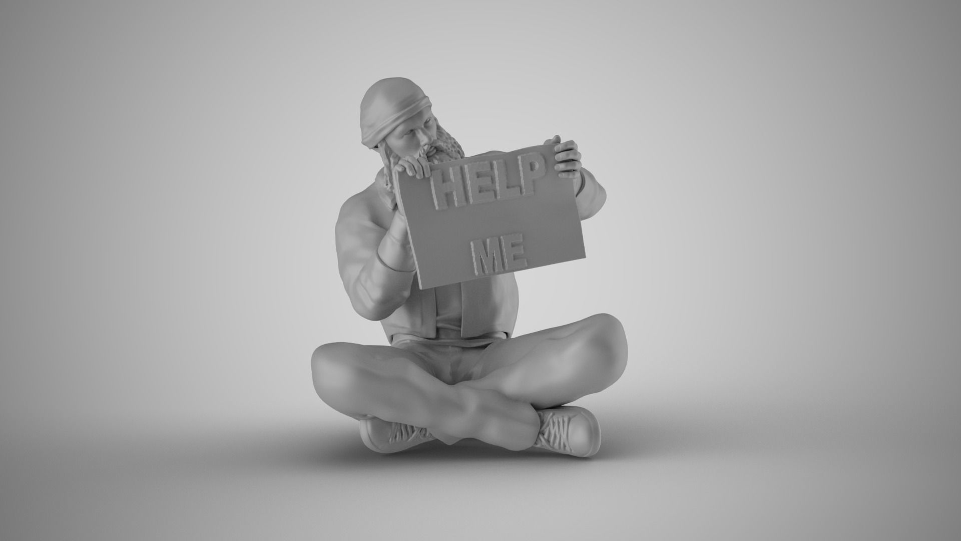 Homeless Man 2 3D print model_16