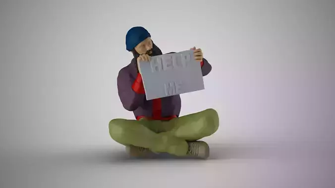 Homeless Man 2 3D print model