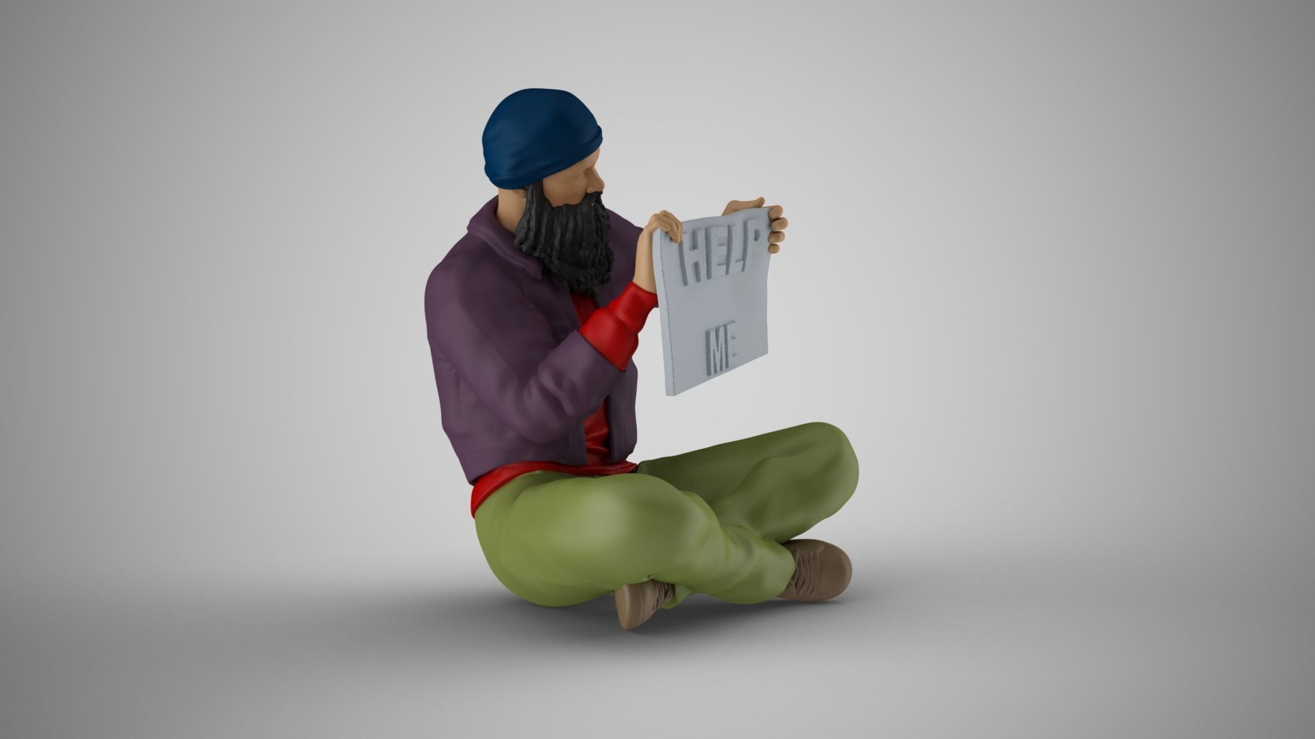 Homeless Man 2 3D print model_14