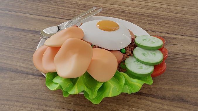 Fried Rice Nasi Goreng 001 3D model 4