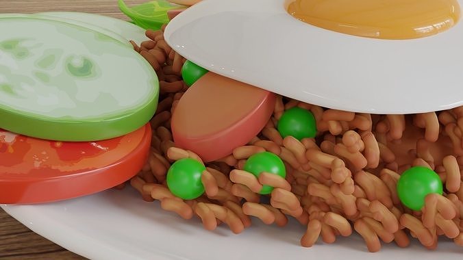 Fried Rice Nasi Goreng 001 3D model 7