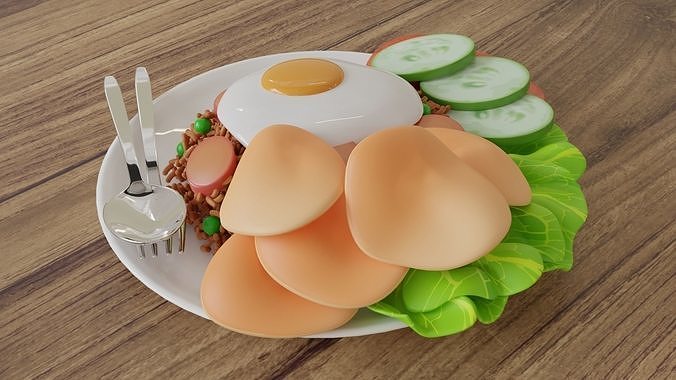 Fried Rice Nasi Goreng 001 3D model 3