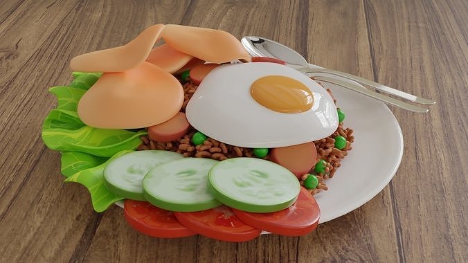 Fried Rice Nasi Goreng 001 3D model 5