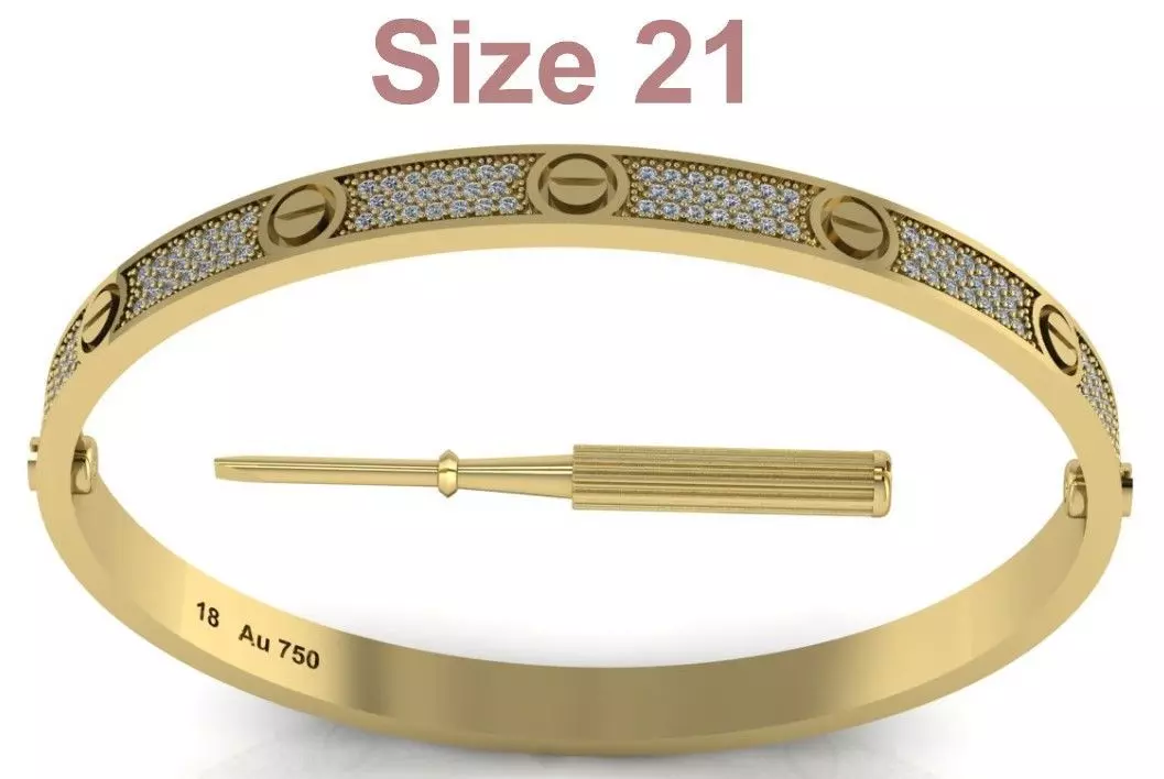 Love Bracelet With Diamonds - Size 21 3D print model_0